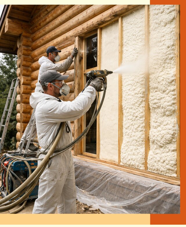 Утепление деревянного дома ППУ в Кропоткине от 4561 руб/м2 | ТепломастерКрп — под ключ