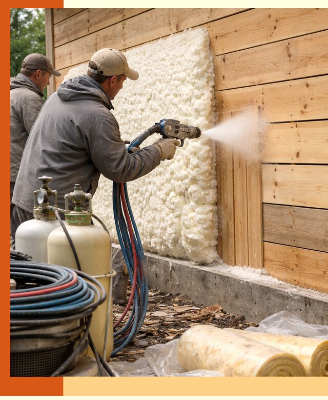 Утепление деревянного дома пенополиуретаном в Кропоткине