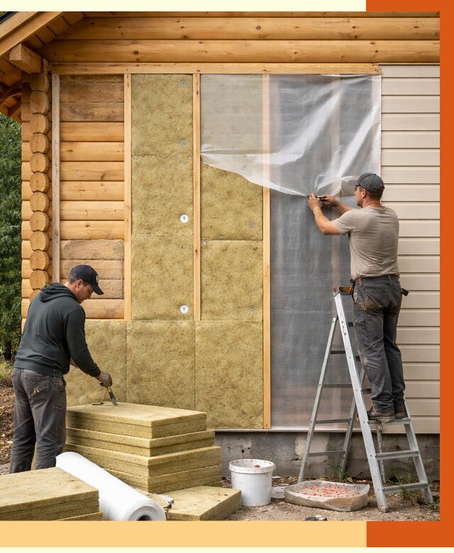 Утепление дома из бруса в Кропоткине от 4072 руб./м2 — работы под ключ | ТепломастерКрп