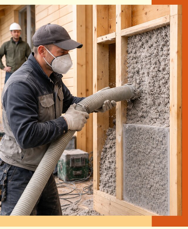 Утепление дома из бруса эковатой в Кропоткине от 2009 руб/м2 | ТепломастерКрп