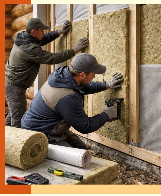 Утепление бревенчатого дома под ключ в Кропоткине