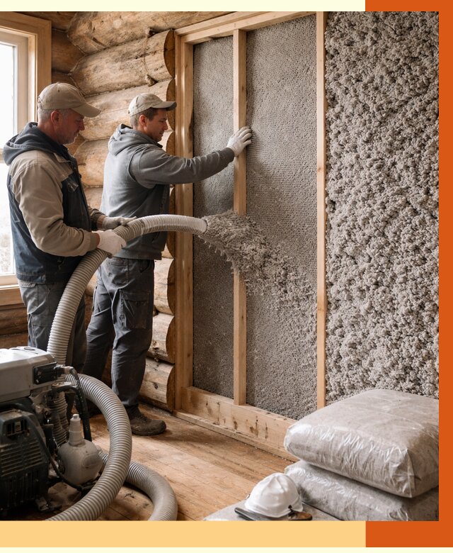 Утепление бревенчатого дома эковатой в Кропоткине от 2986 руб. | ТепломастерКрп