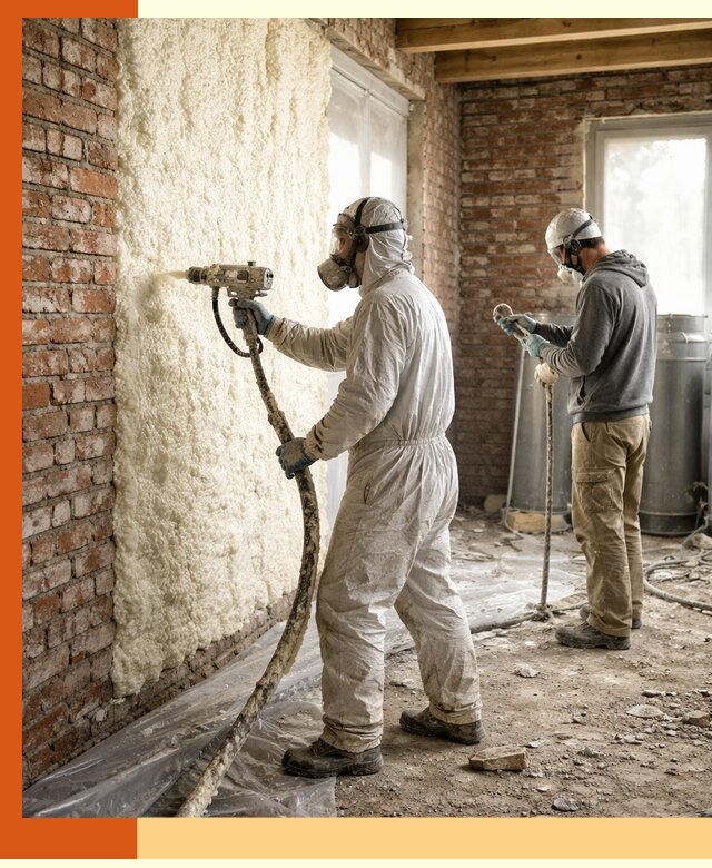 Утепление кирпичного дома пенополиуретаном в Кропоткине