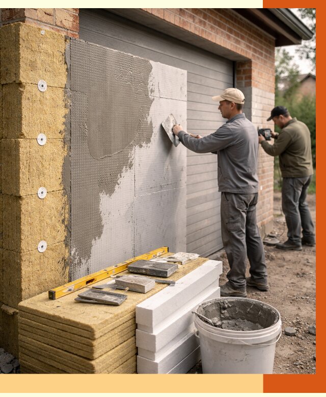 Утепление гаража снаружи в Кропоткине от 4561 руб. за м2 — наружное утепление под ключ | ТепломастерКрп