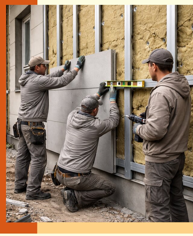 Утепление вентилируемого фасада под ключ в Кропоткине