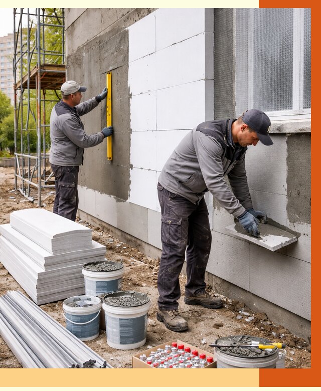 Утепление фасада и стен снаружи в Кропоткине от 4561 руб. | ТепломастерКрп