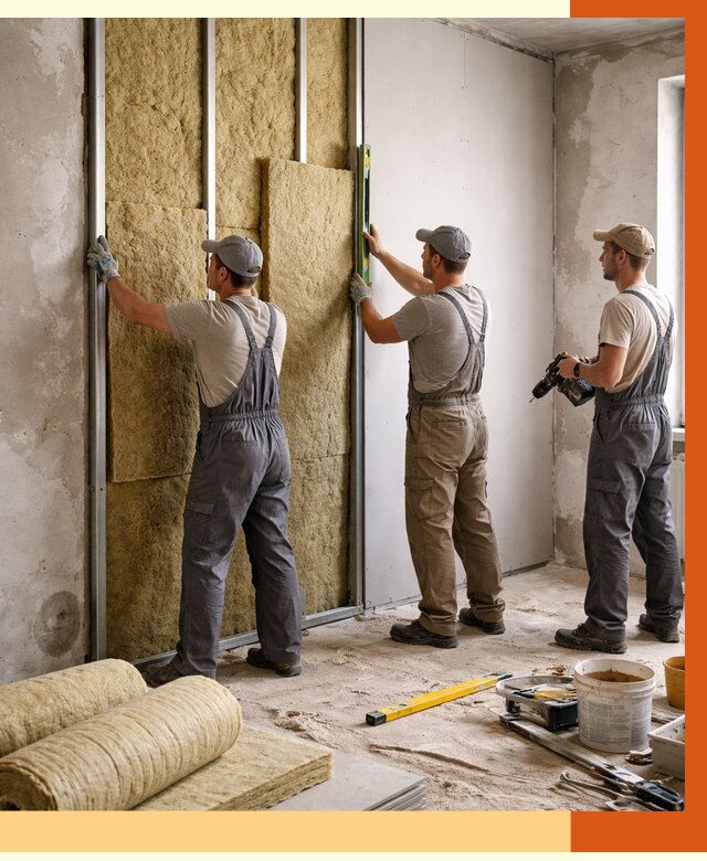 Утепление стен изнутри в Кропоткине от 2443 руб/м² под ключ | ТепломастерКрп