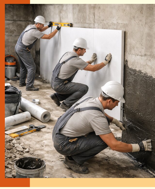 Утепление фундамента изнутри профессионально в Кропоткине