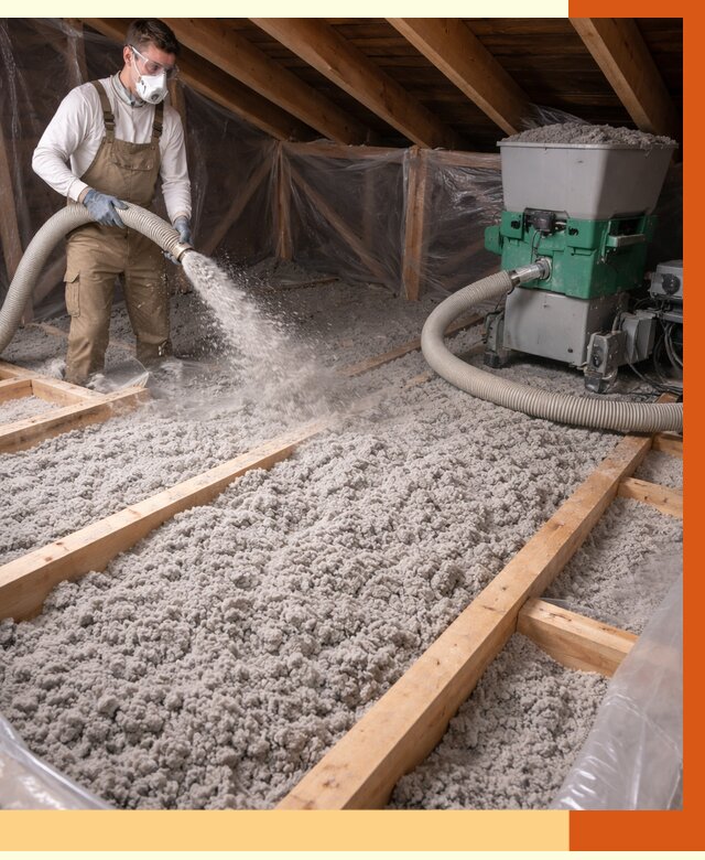 Утепление чердака эковатой в Кропоткине от 1575 руб/м2 — заказать у ТепломастерКрп