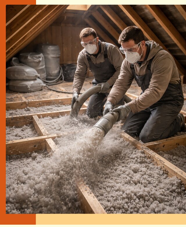 Утепление чердака эковатой в Кропоткине — быстро и надёжно