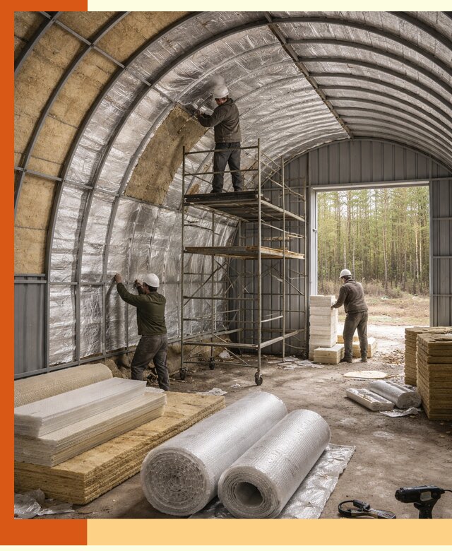 Утепление арочного ангара под ключ в Кропоткине