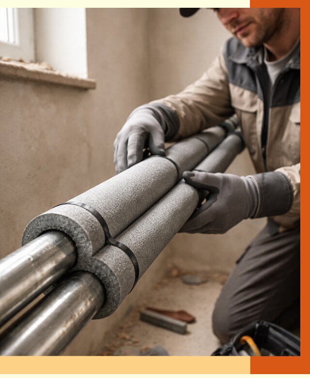 Утепление труб отопления в Кропоткине от 3095 руб. за м² — услуги под ключ | ТепломастерКрп