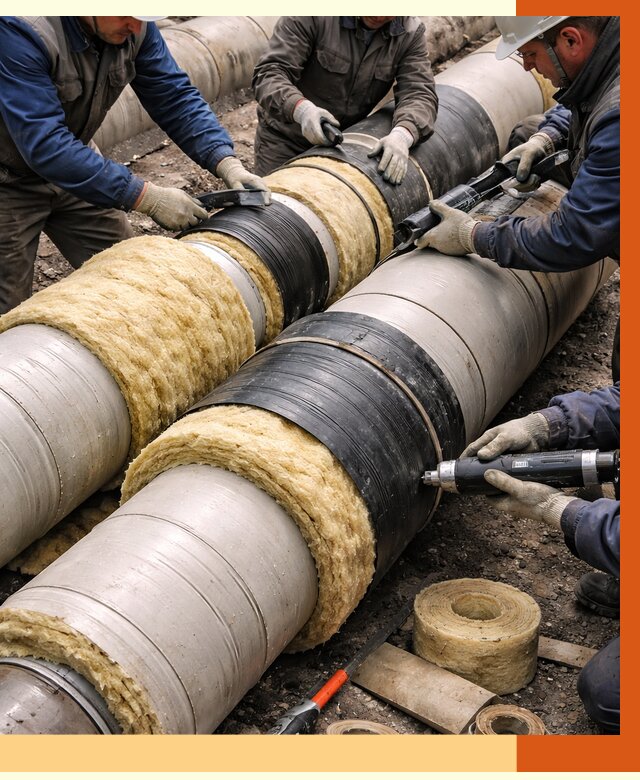 Утепление трубопровода в Кропоткине под ключ от 2009 руб. — надежно и выгодно | ТепломастерКрп