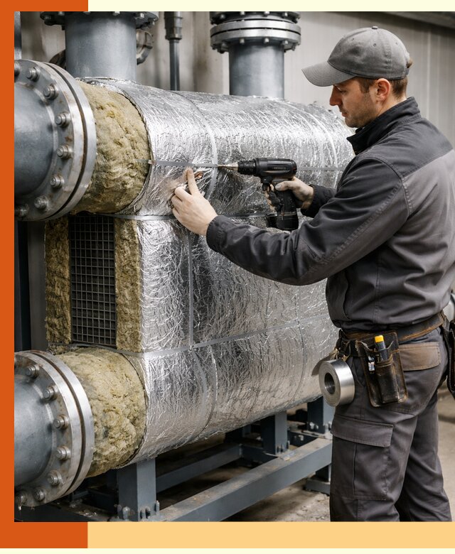 Утепление теплообменника в Кропоткине — профессиональная теплоизоляция оборудования