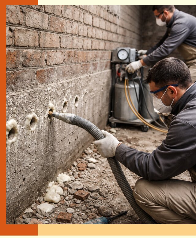 Заполнение колодцевой кладки ППУ в Кропоткине быстро и герметично