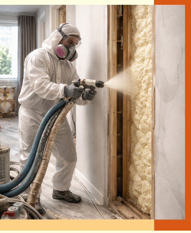 Межстеновое утепление ППУ в Кропоткине от 2986 руб/м2 — межстенное утепление под ключ | ТепломастерКрп