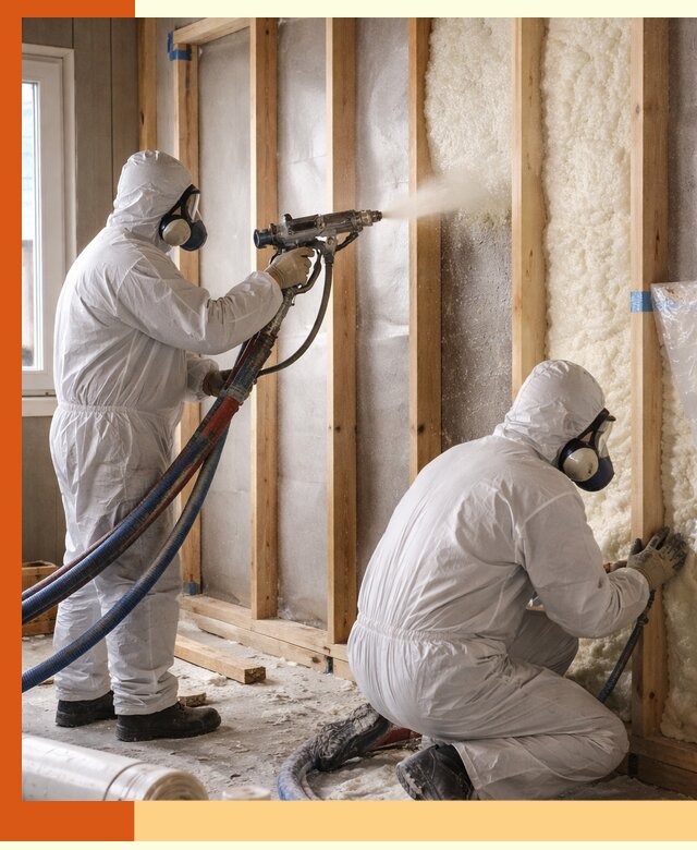 Утепление каркасной стены ППУ в Кропоткине для домов и коттеджей