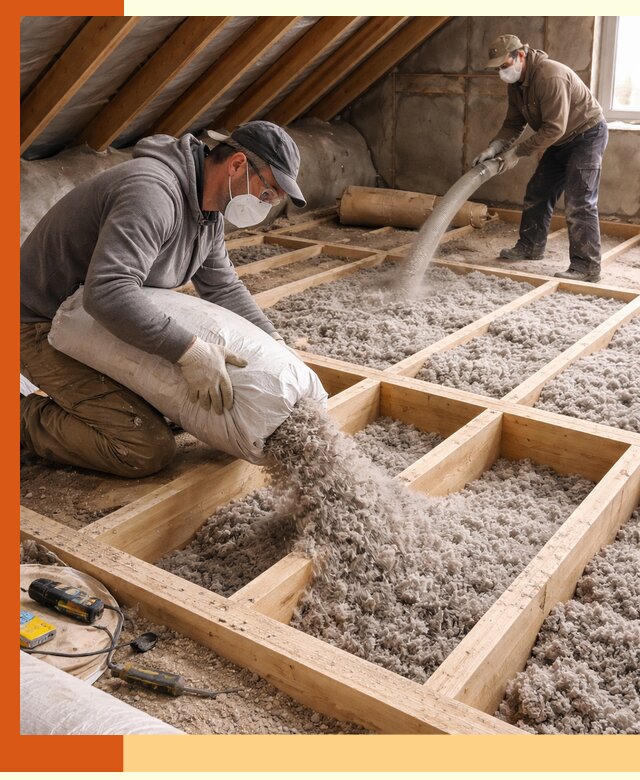 Заполнение полостей чердачного перекрытия в Кропоткине качественно и надёжно