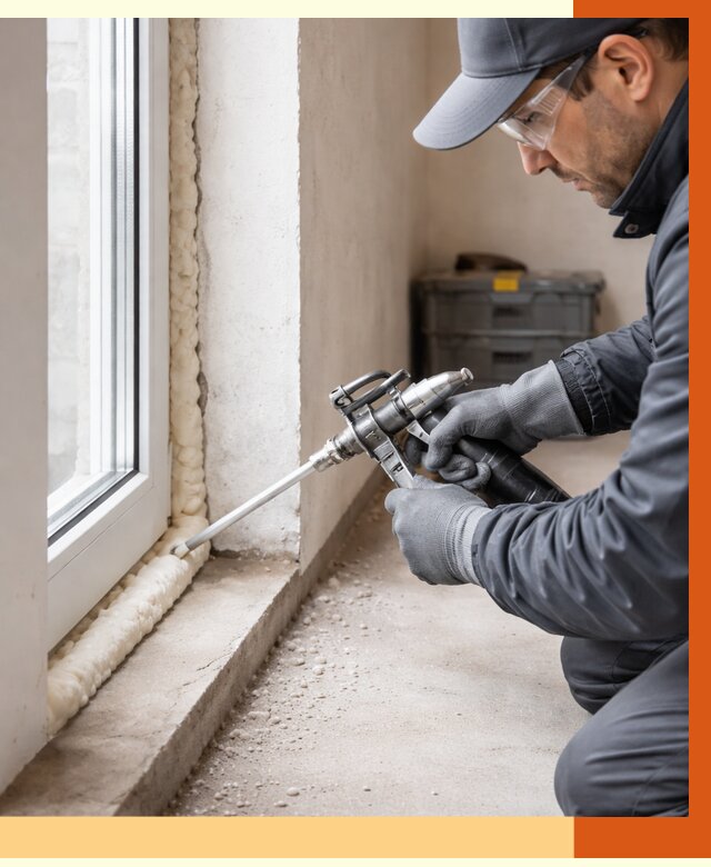 Герметизация стыков ППУ в Кропоткине от 1792 руб. за м2 — утепление примыканий под ключ | ТепломастерКрп