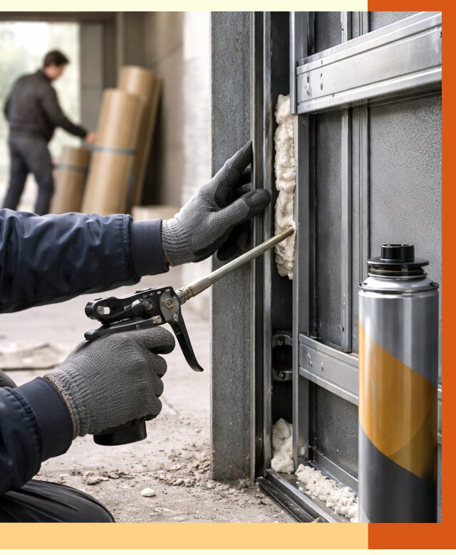 Заполнение пустот ворот в Кропоткине от 4887 руб. — заливка ППУ, утепление под ключ | ТепломастерКрп