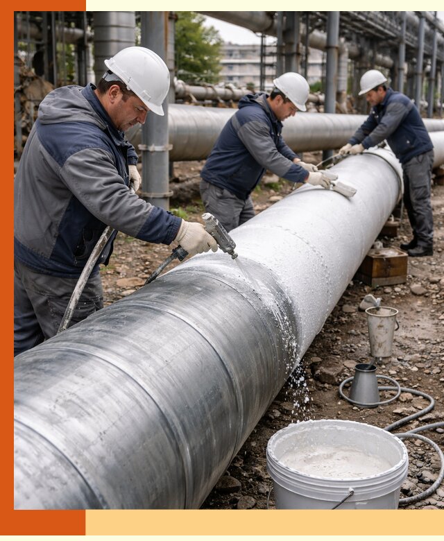 Утепление теплотрассы жидкой теплоизоляцией в Кропоткине