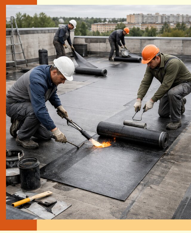 Профессиональная гидроизоляция плоской кровли в Кропоткине