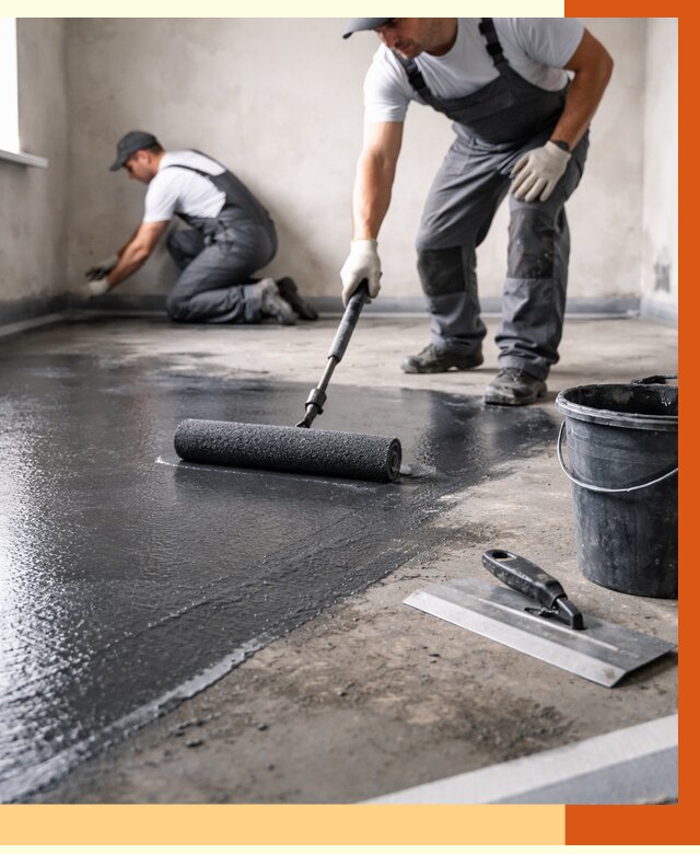 Профессиональная гидроизоляция пола в Кропоткине от 9230 руб. под ключ | ТепломастерКрп