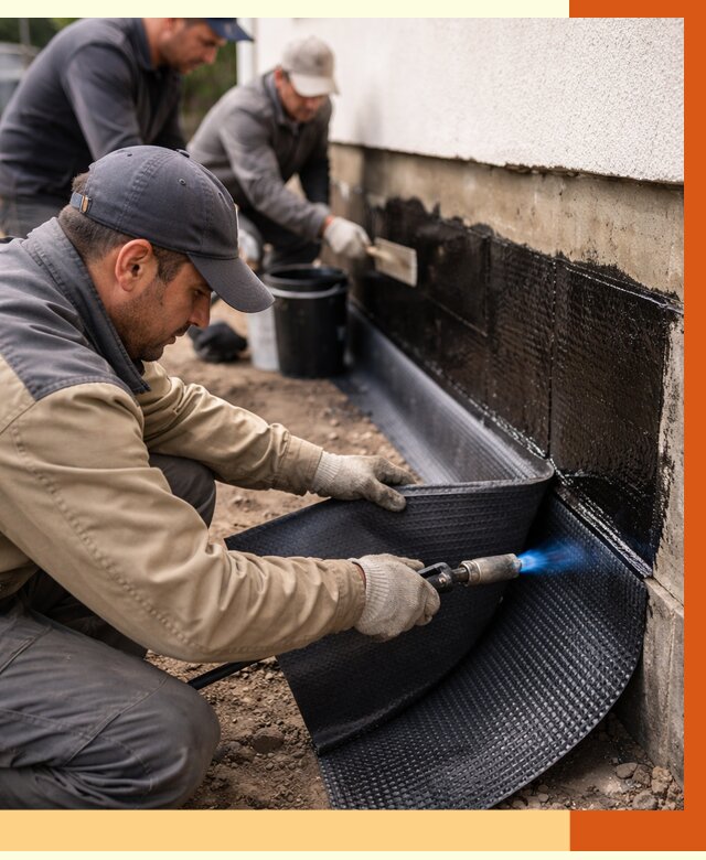 Гидроизоляция цоколя и отмостки в Кропоткине от 9230 руб. — ТепломастерКрп