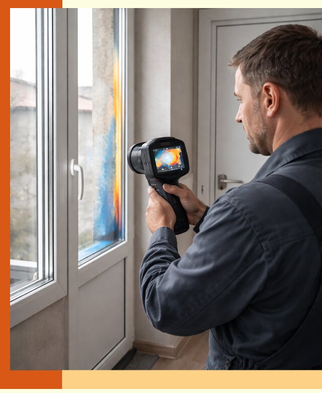 Тепловизионное обследование окон и дверей в Кропоткине