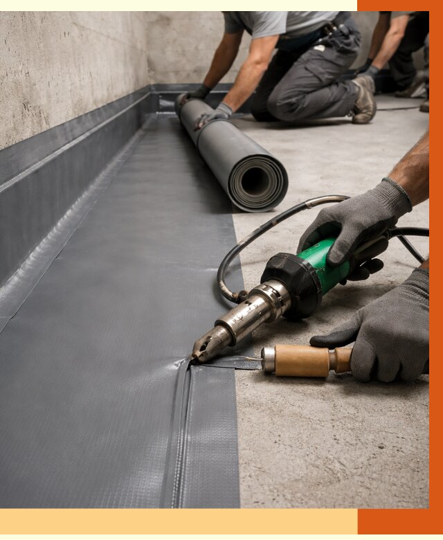 Монтаж гидроизоляционной мембраны в Кропоткине от 1080 руб/м2 | ТепломастерКрп